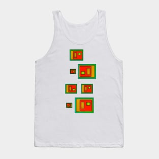 Green Orange And Gold Geometric Abstract Tank Top